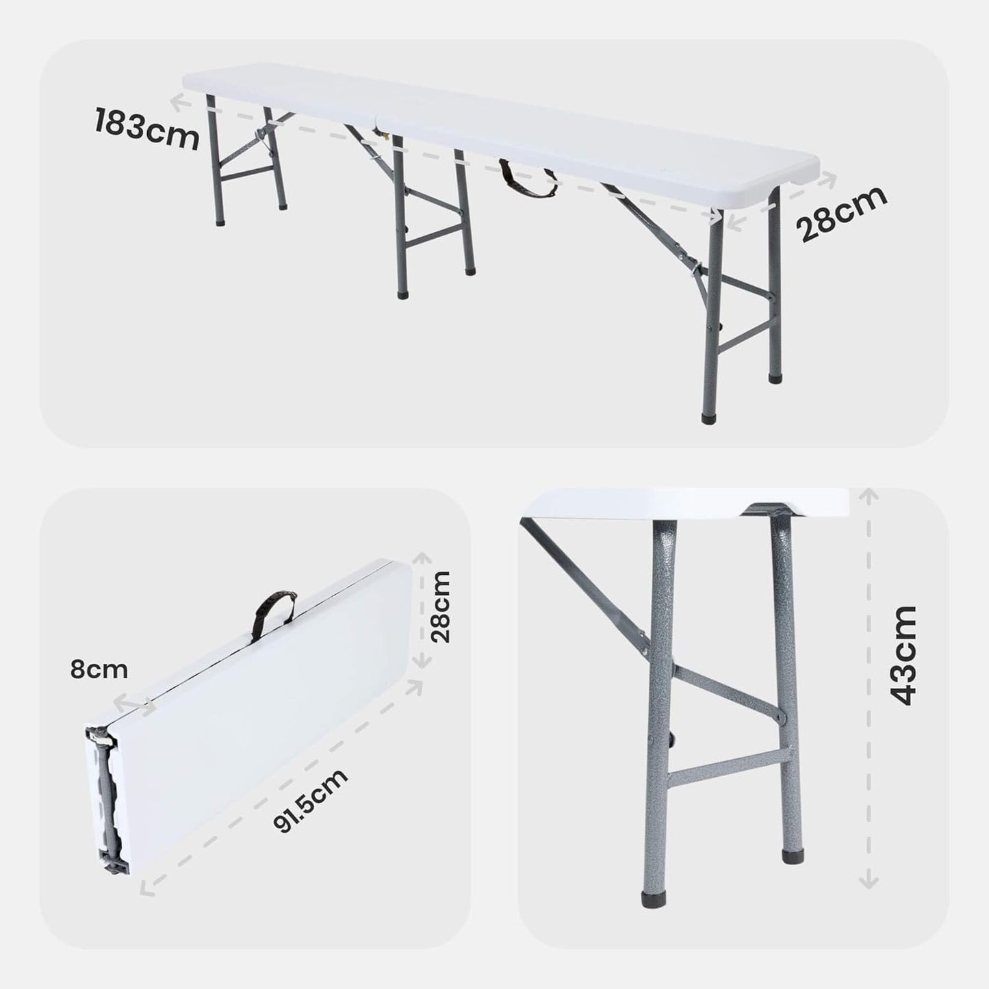 Ensemble Table Pliante et 2 Banc