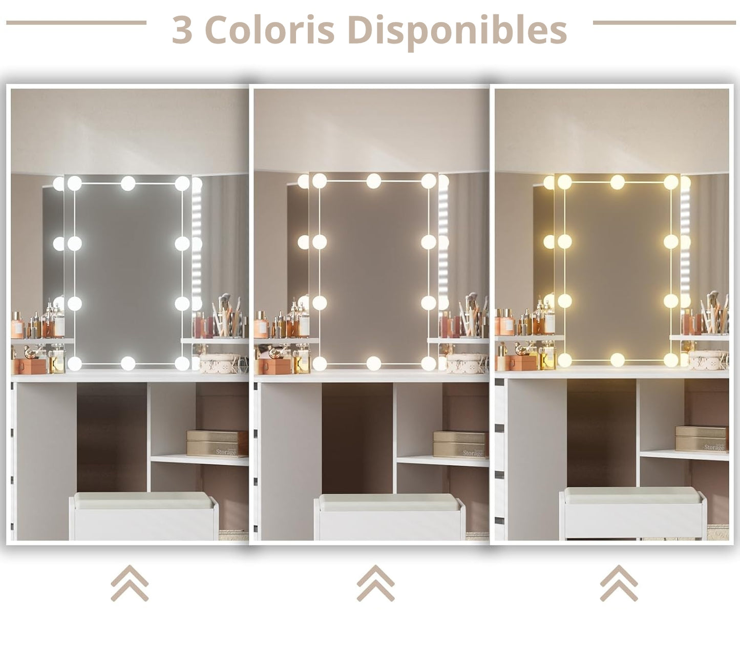 Coiffeuse de Coin avec Lumières LED