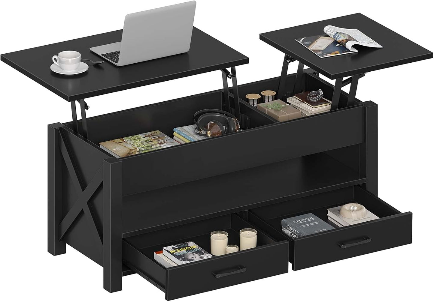 Table de Salon avec Plateau Relevable
