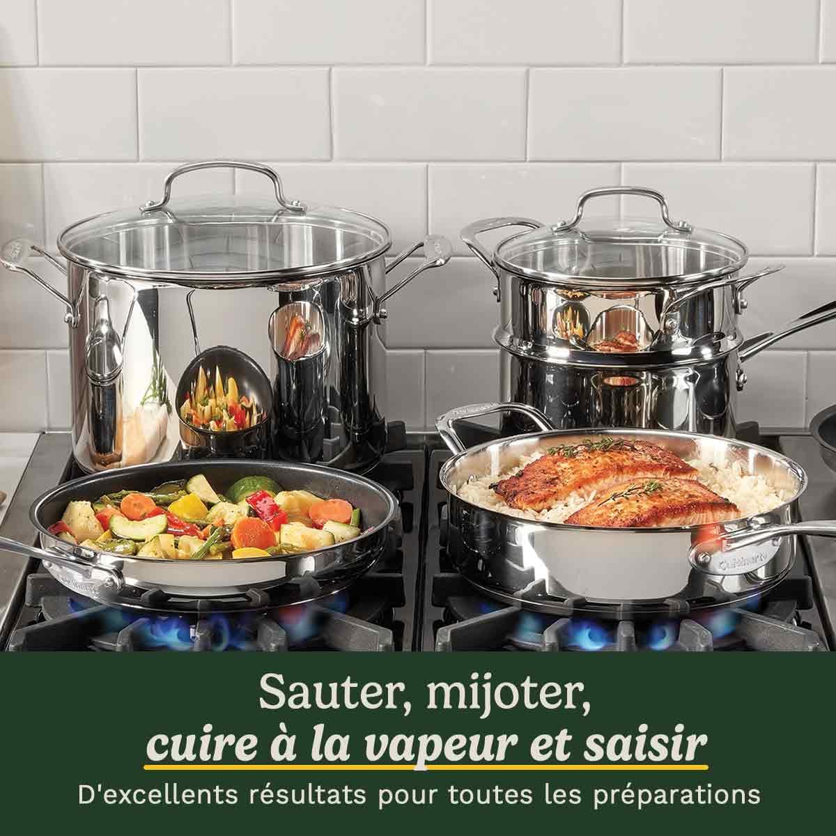 Batterie de Cuisine en Acier Inox 11 Pièces