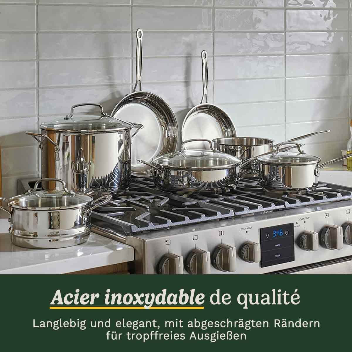 Batterie de Cuisine en Acier Inox 11 Pièces