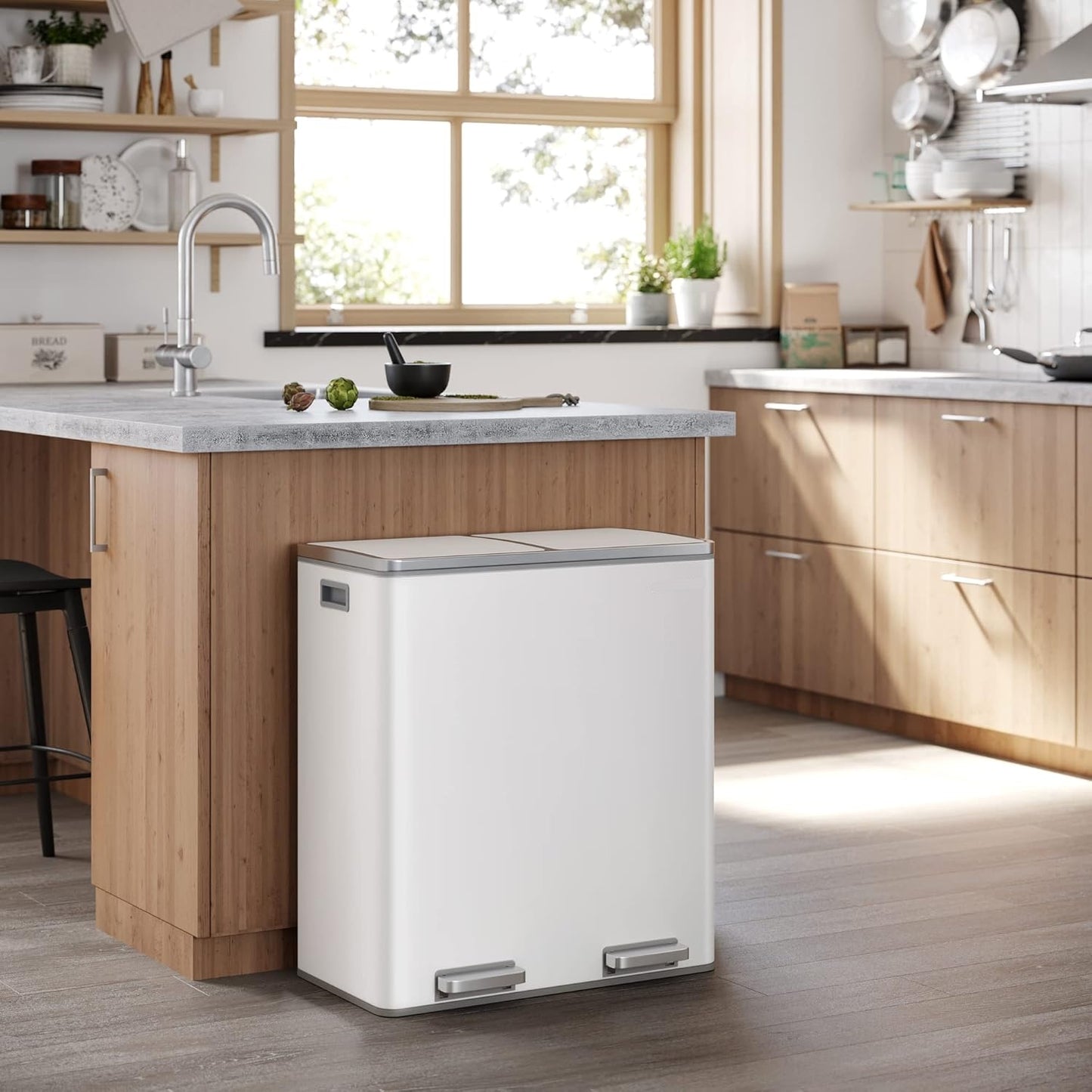 Poubelle à Double Compartiment