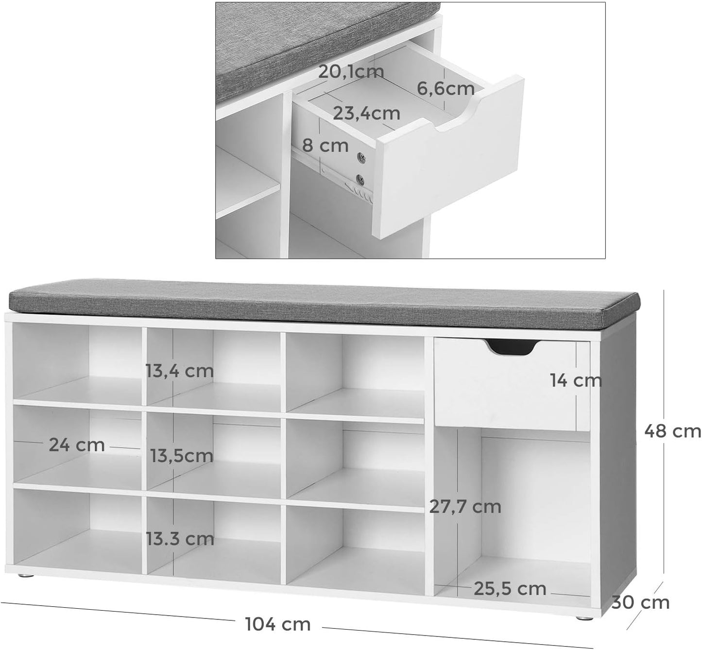 Banc à Chaussures avec Tiroir