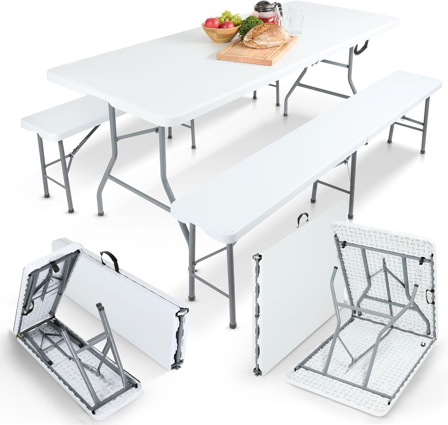 Ensemble Table Pliante et 2 Banc