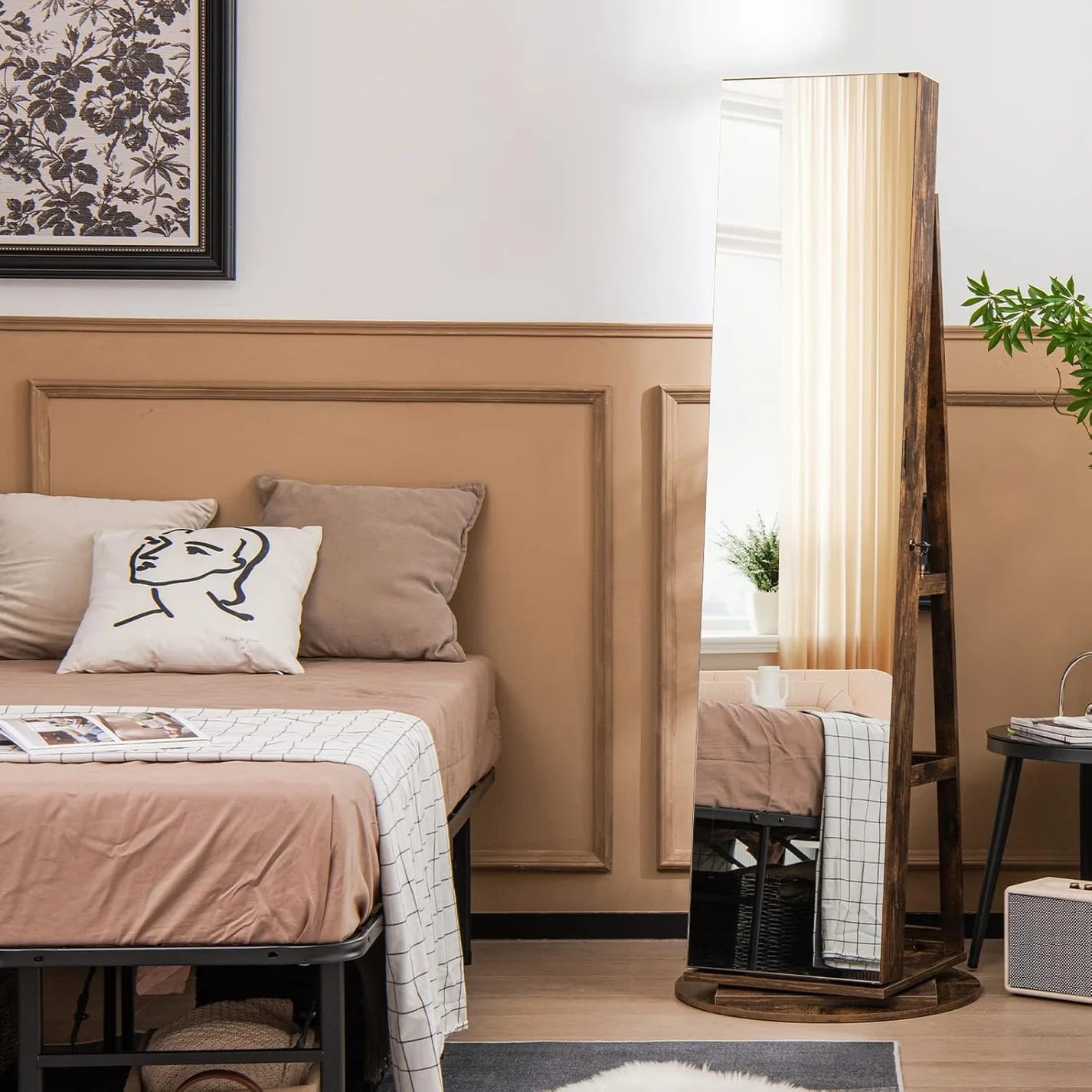 Armoire à Bijoux Rotative avec Miroir