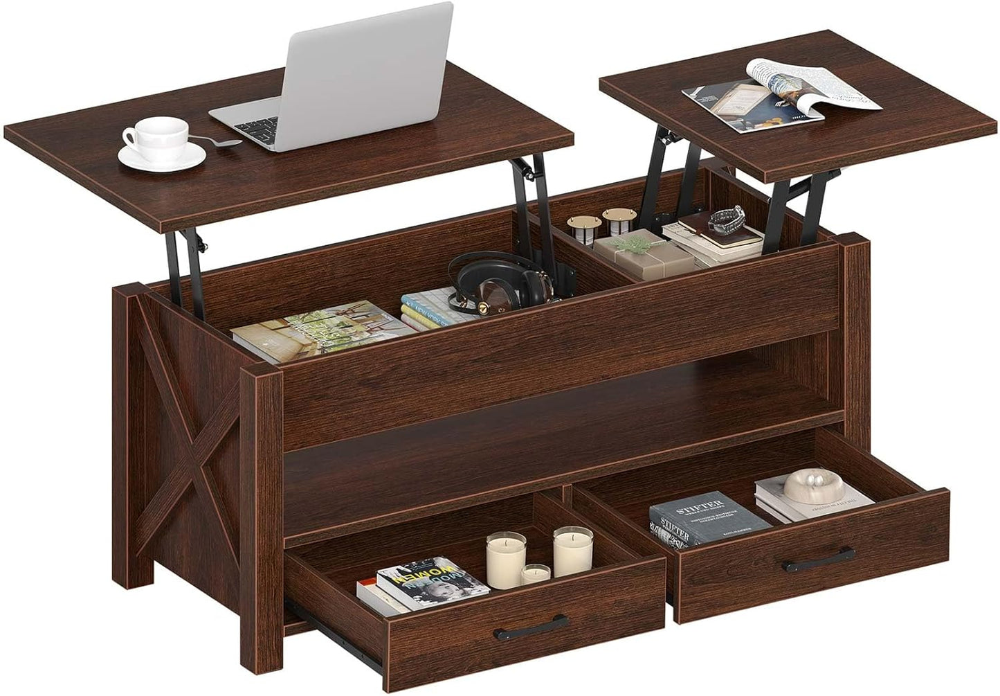 Table de Salon avec Plateau Relevable