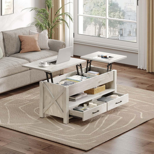 Table de Salon avec Plateau Relevable