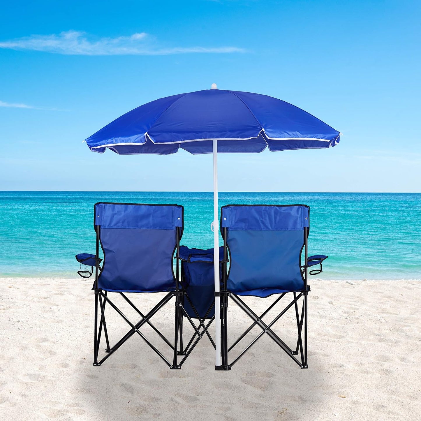 Chaise Pliante Double avec Parasol