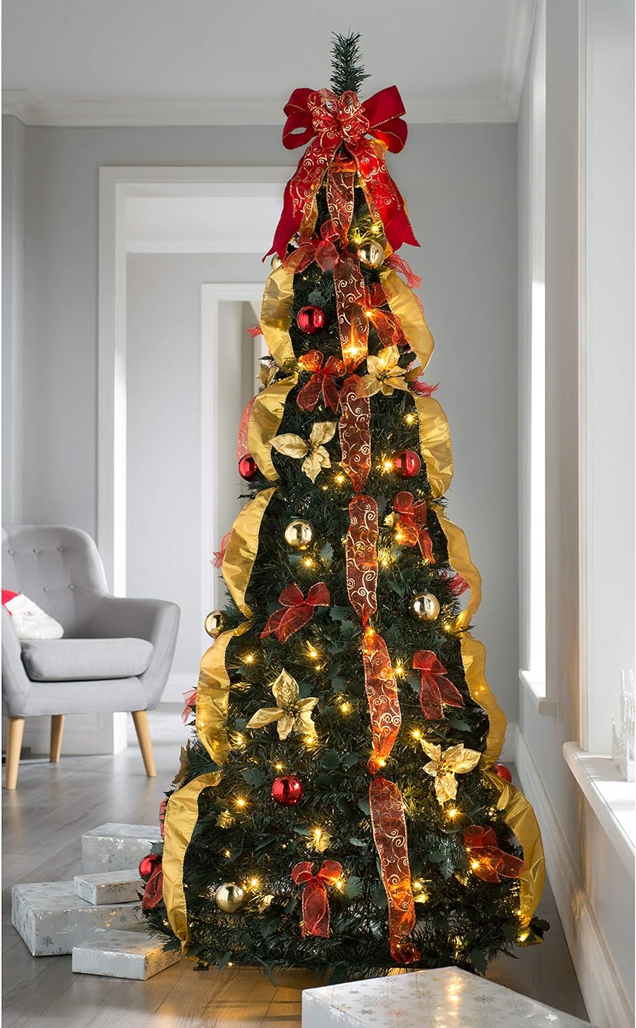 Sapin de Noël Pliant - Pré-Décoré