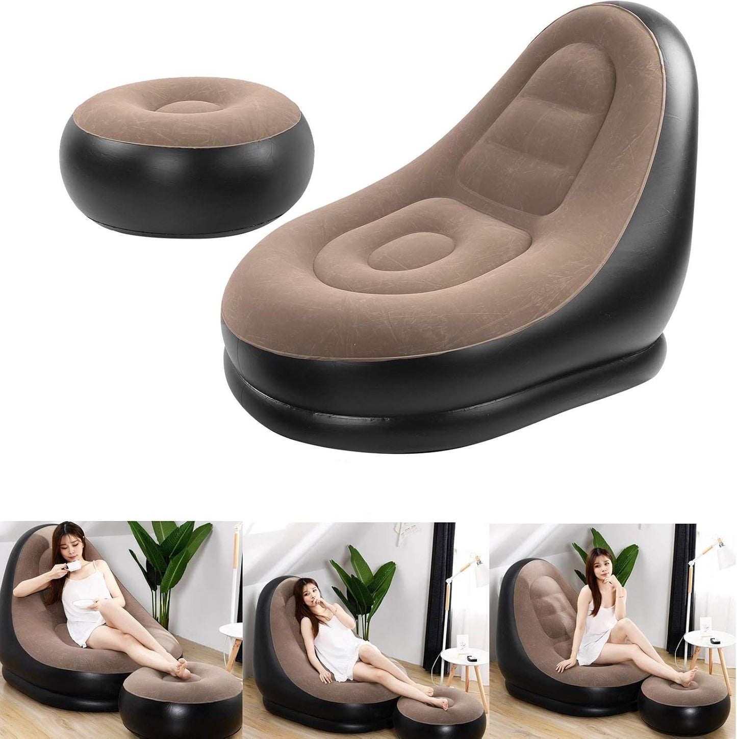 Fauteuil Gonflable avec Repose-Pieds
