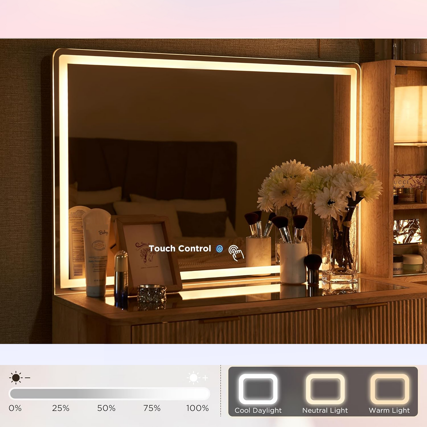 Coiffeuse avec Miroir LED